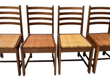 Four Modernist Art Deco Dining Room Chairs by Bas van Pelt for My Home, 1930s